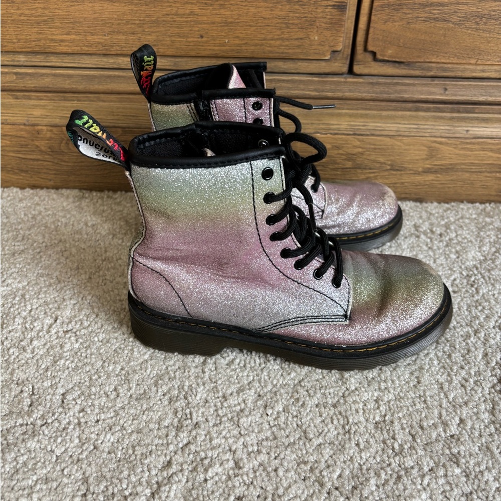 Dr. Martens Big girls size 3 rainbow glitter boots